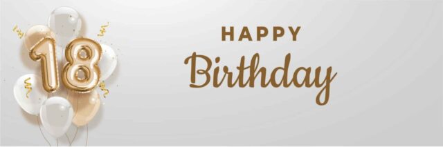 18th Gold Birthday Banner