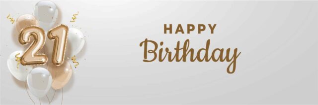 21st Gold Birthday Banner