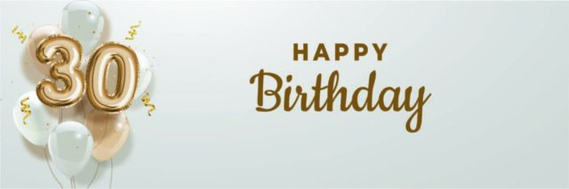 30th Gold Birthday Banner