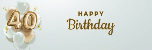 40th Gold Birthday Banner