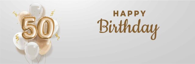 50th Gold Birthday Banner