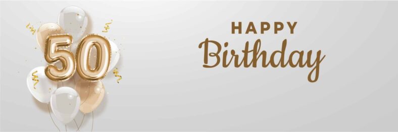 50th Gold Birthday Banner