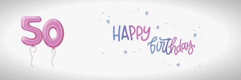 50th Purple Birthday Banner