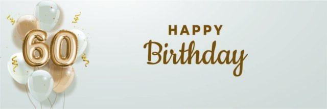 60th Gold Birthday Banner