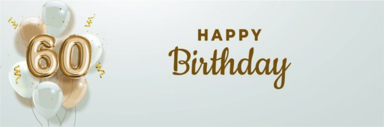 60th Gold Birthday Banner