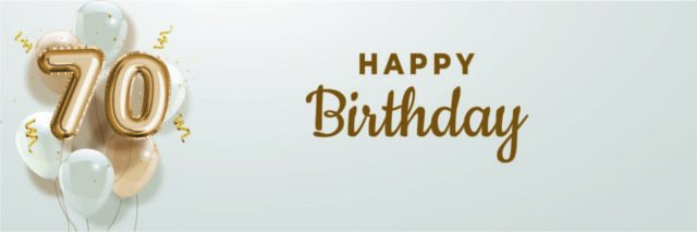 70th Gold Birthday Banner