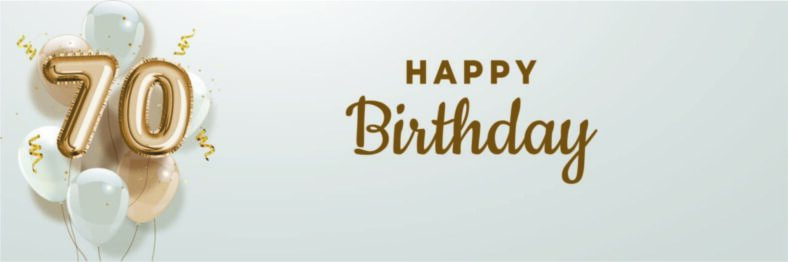 70th Gold Birthday Banner