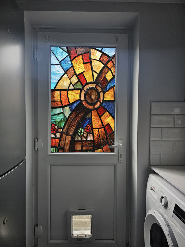 Abstract Colourful Stained Glass Window Film