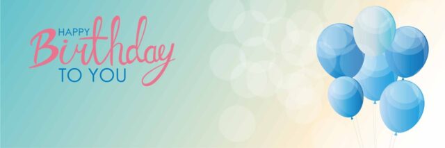 Blue birthday banner