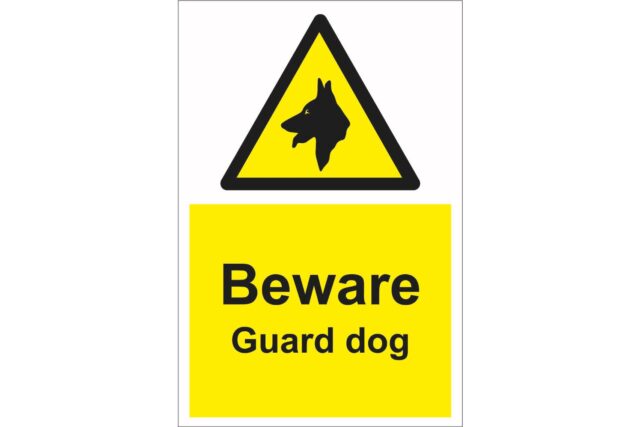 Beware Guard Dog Sign
