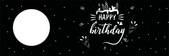Black and White Stars Banner
