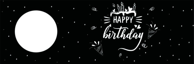 Black and White Stars Banner