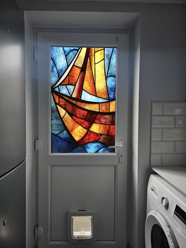 Sail Boat 1 Stained Glass Window Film
