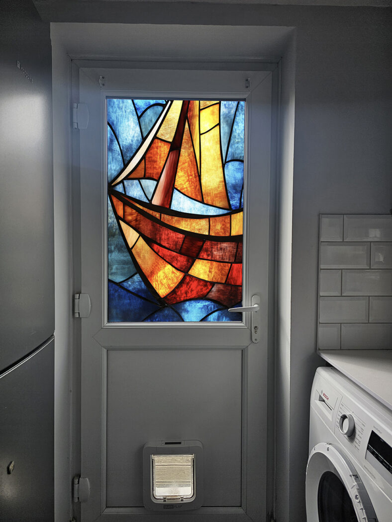 Sail Boat 1 Stained Glass Window Film