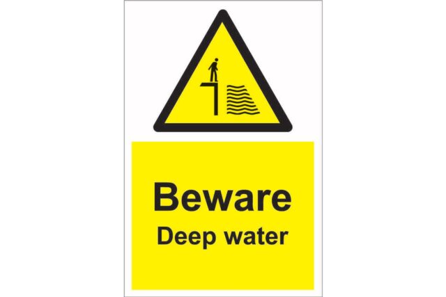 Beware Deep Water Sign