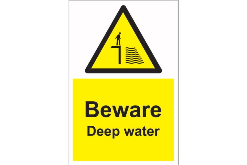 Beware Deep Water Sign