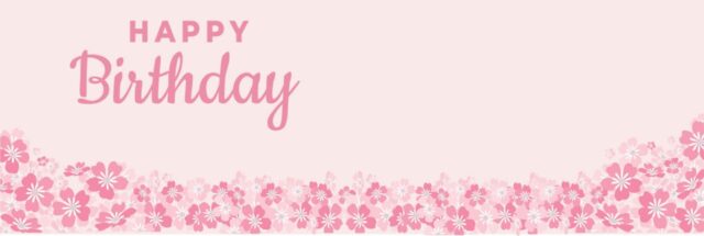 Pink Flowers Birthday Banner