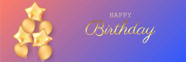 Gold Balloons Birthday Banner