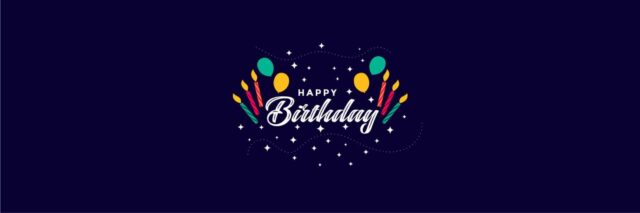 Navy Blue Birthday Banner