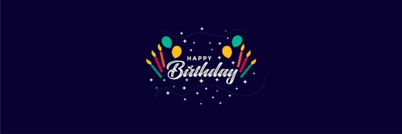 Navy Blue Birthday Banner