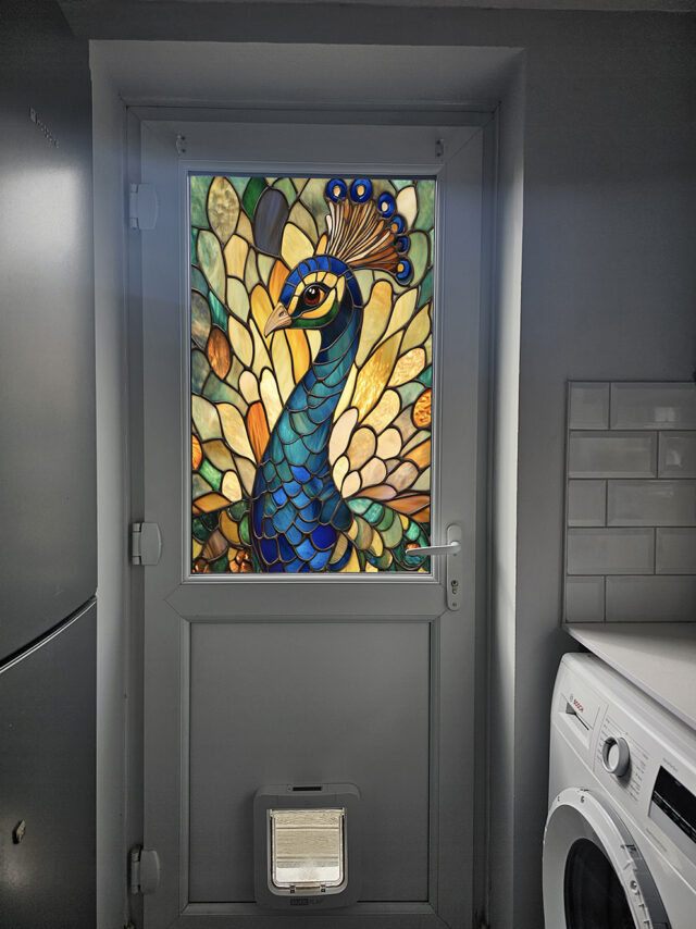 Peacock 1 Stained Glass Window Film