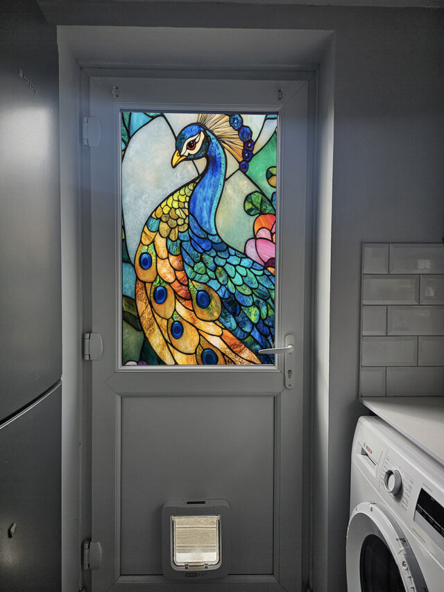 Peacock 3 Stained Glass Window Film