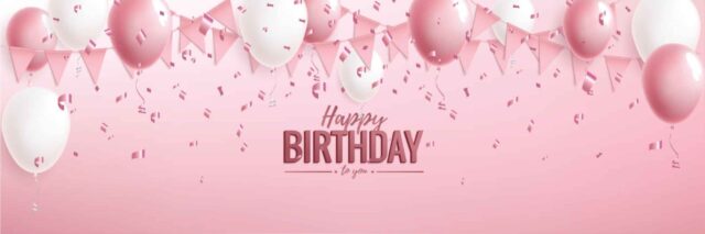 Pink Balloons Birthday Banner