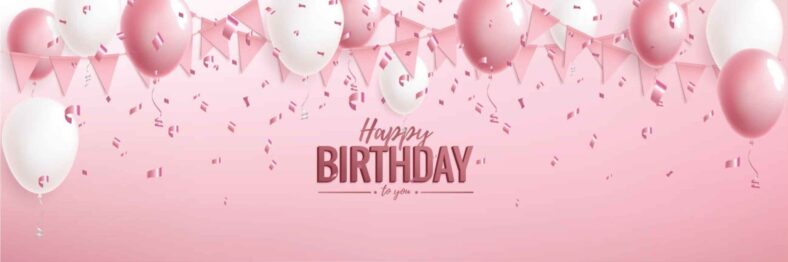 Pink Balloons Birthday Banner