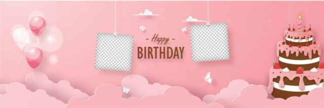 Pink Sky Birthday Banner