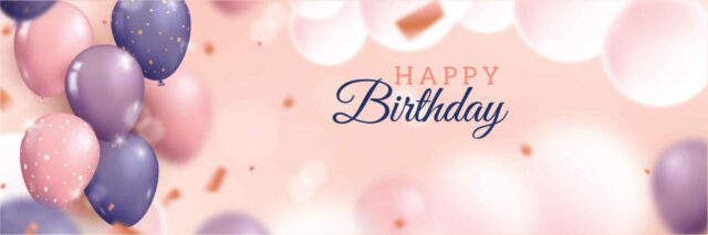 Pink and Purple Balloons Banner