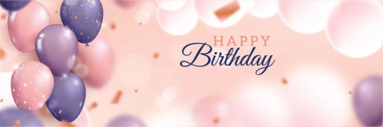 Pink and Purple Balloons Banner
