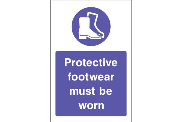 Protective footwear must be worn