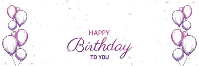 Drawn Purple Balloon Birthday Banner
