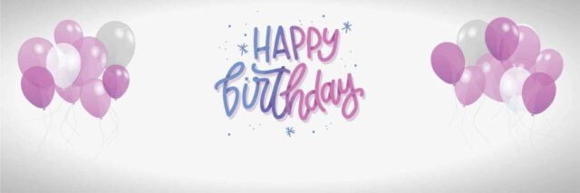 Purple Balloon Birthday Banner