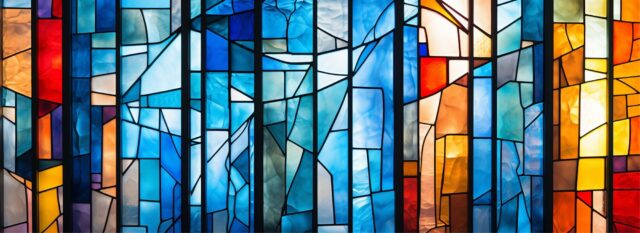 Autumn Waves Stained Glass Window Film - Image 4