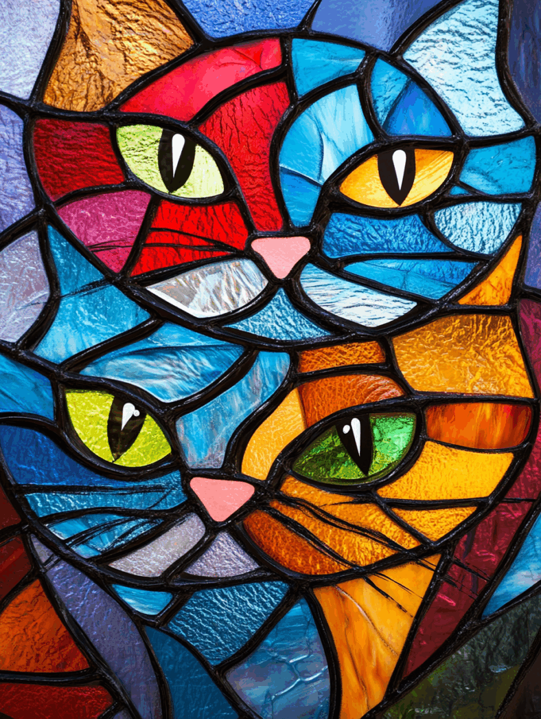 Free A5 Sample Colourful Cat Duo