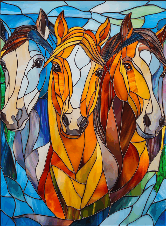 Free A5 Sample Trio of Horses 3