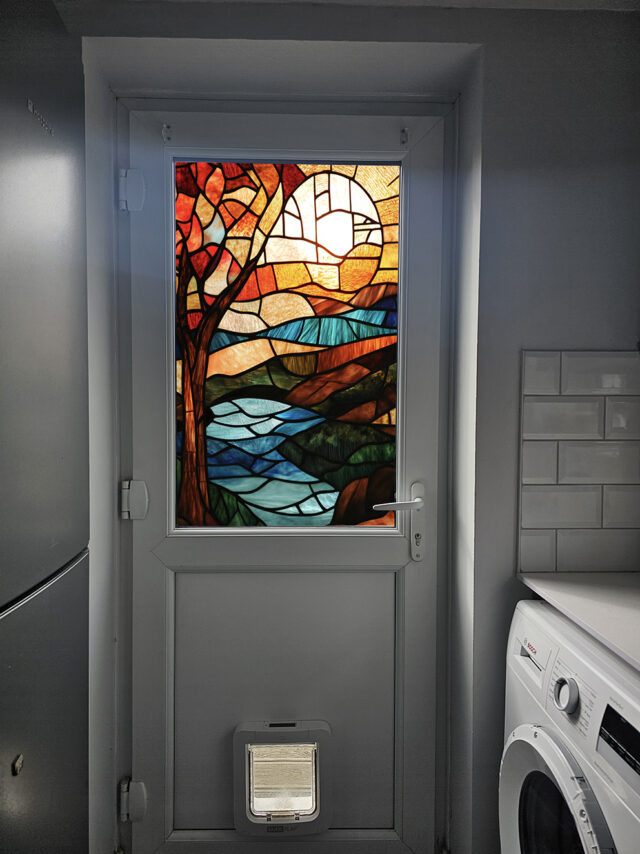 Sunset Abstract Stained Glass Window Film