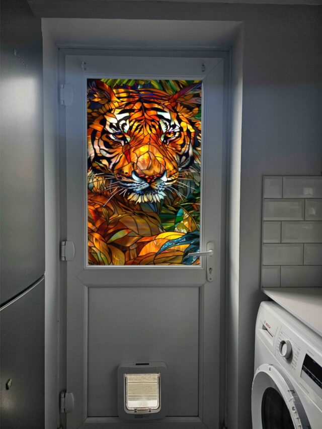 Tiger Stained Glass Window Film