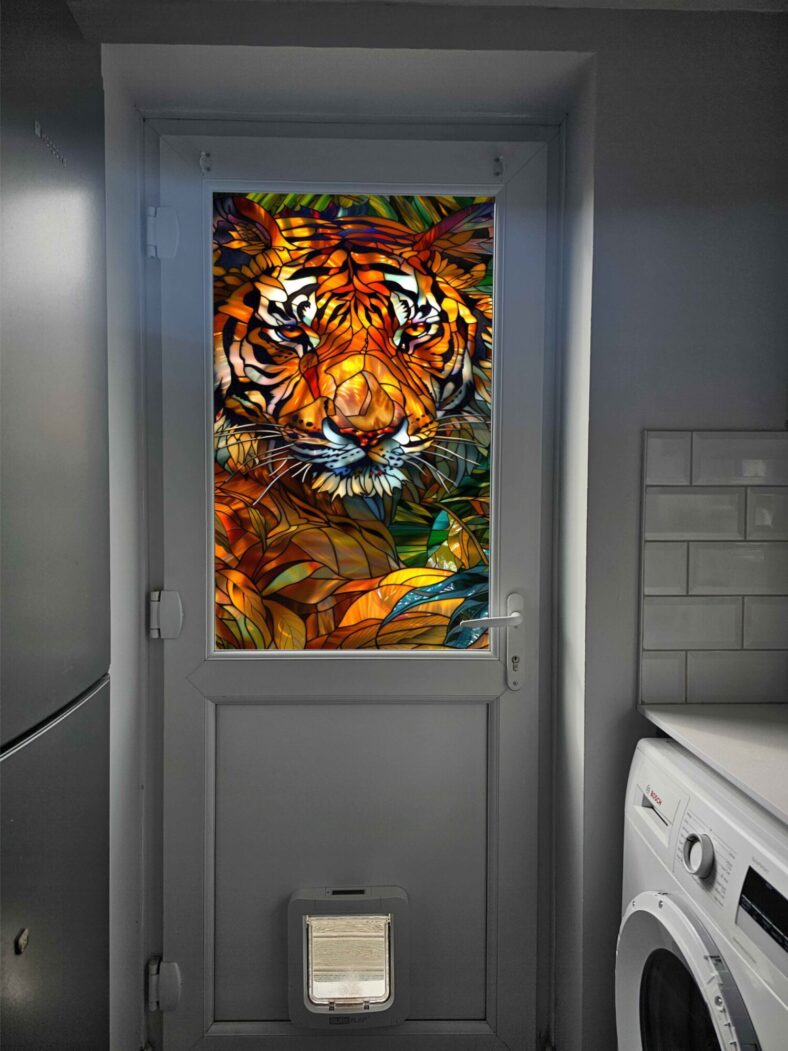 Tiger Stained Glass Window Film