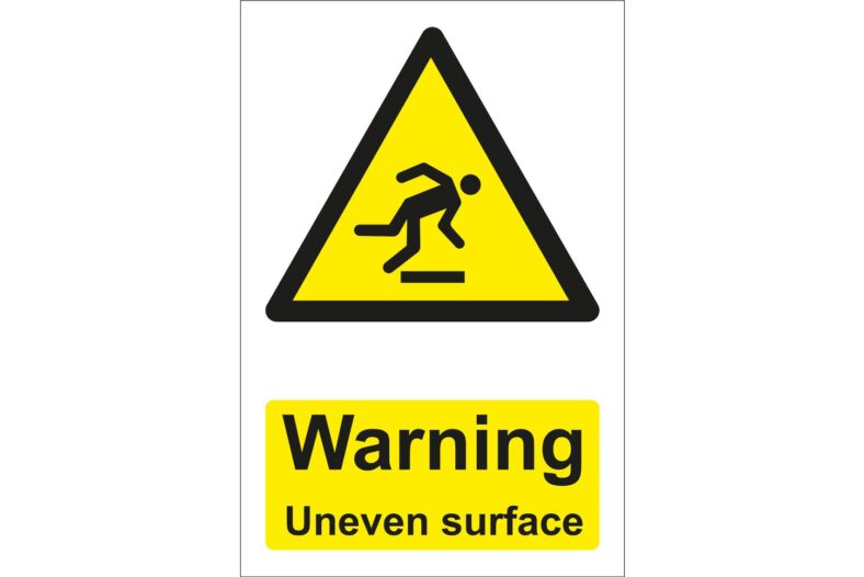 Warning Uneven Surface Sign