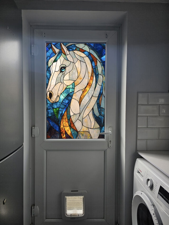 White Horse Stained Glass Window Film