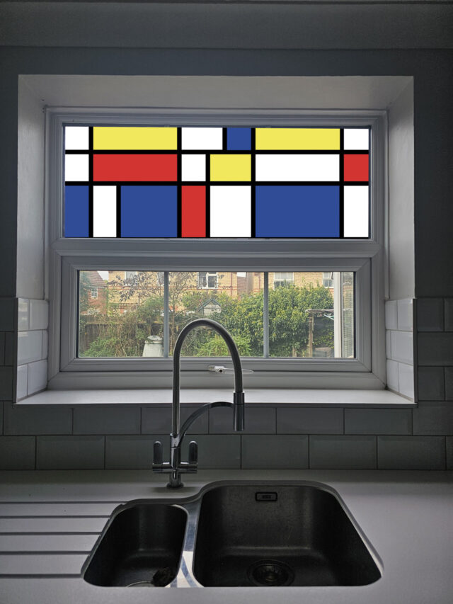Abstract Colourful Stained Glass Window Film